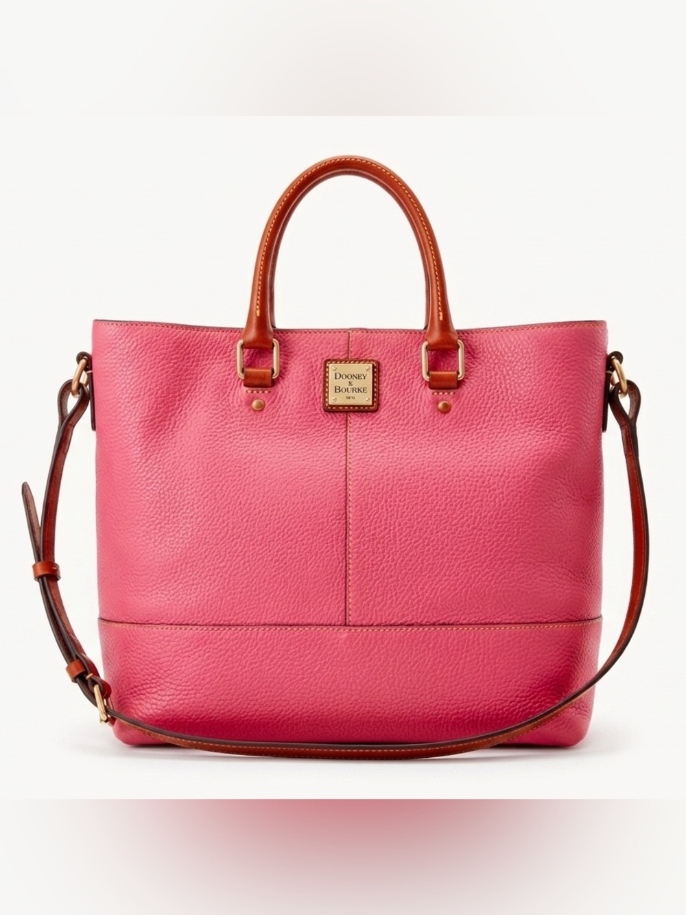 Dooney & Bourke Chelsea Pebble Leather Shoulder Bag/Tote in Pink
